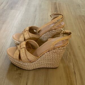 Elegant Tan Wedge Sandals